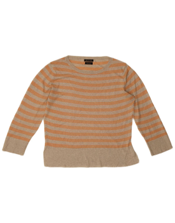 Damski sweter Massimo Dutti z dekoltem w łódkę UK 10 w małe pomarańczowe paski