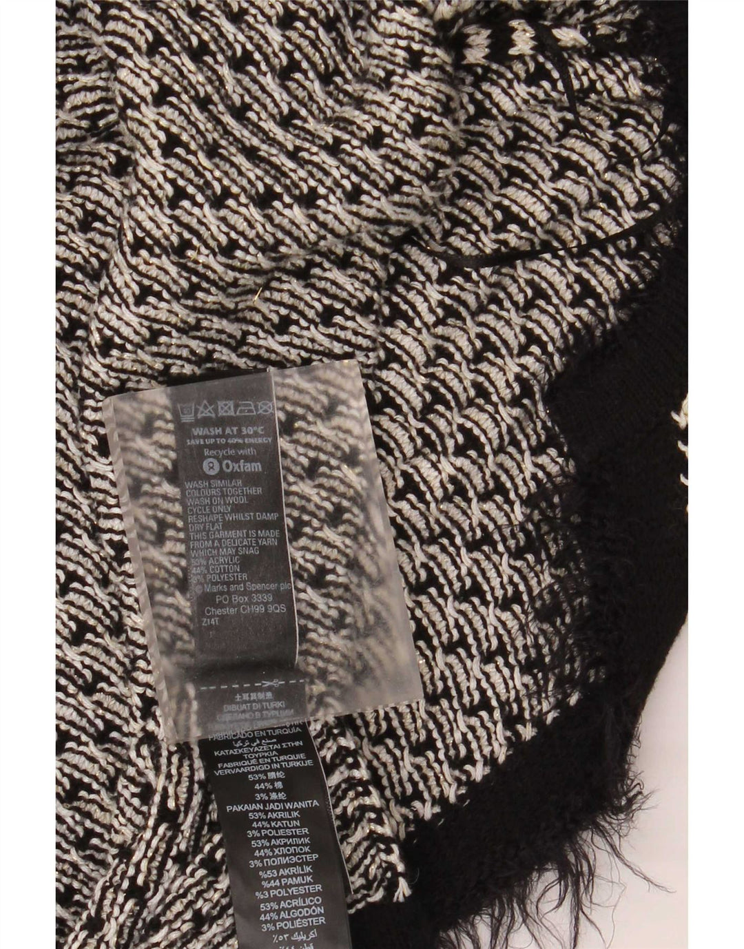 Marks & Spencer Damski sweter oversize UK 16, duży, czarny
