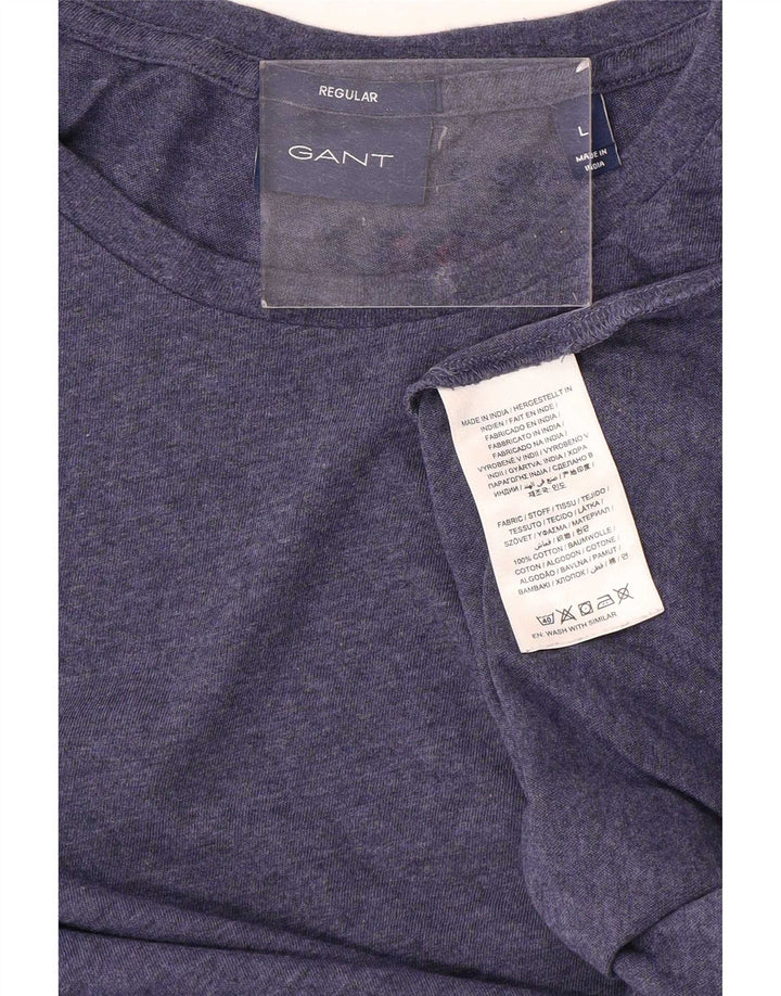 Męski T-shirt Gant Regular, duży, granatowy, bawełniany w cętki