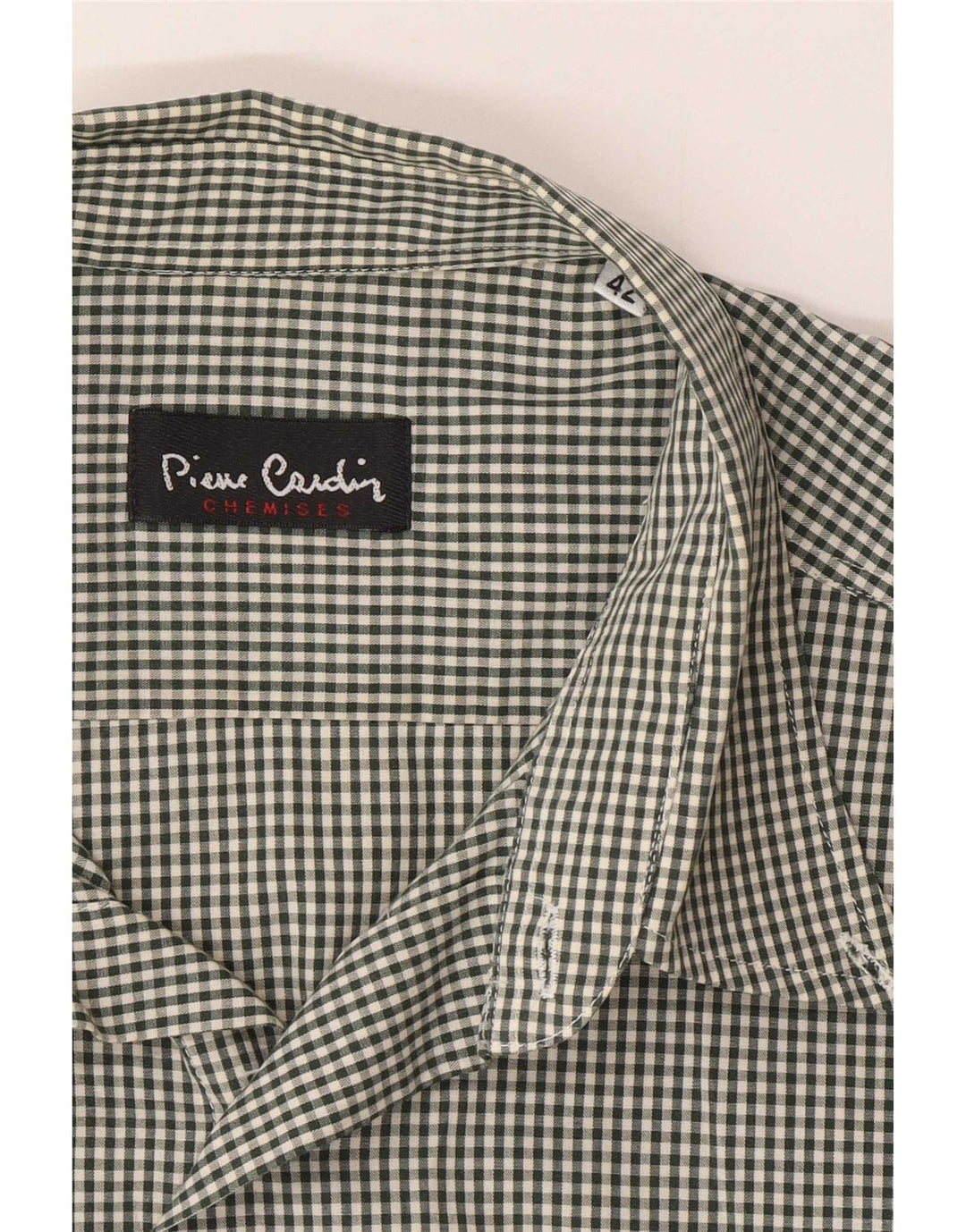 Męska koszula z krótkim rękawem Pierre Cardin, rozmiar 42, duża, zielona kratka