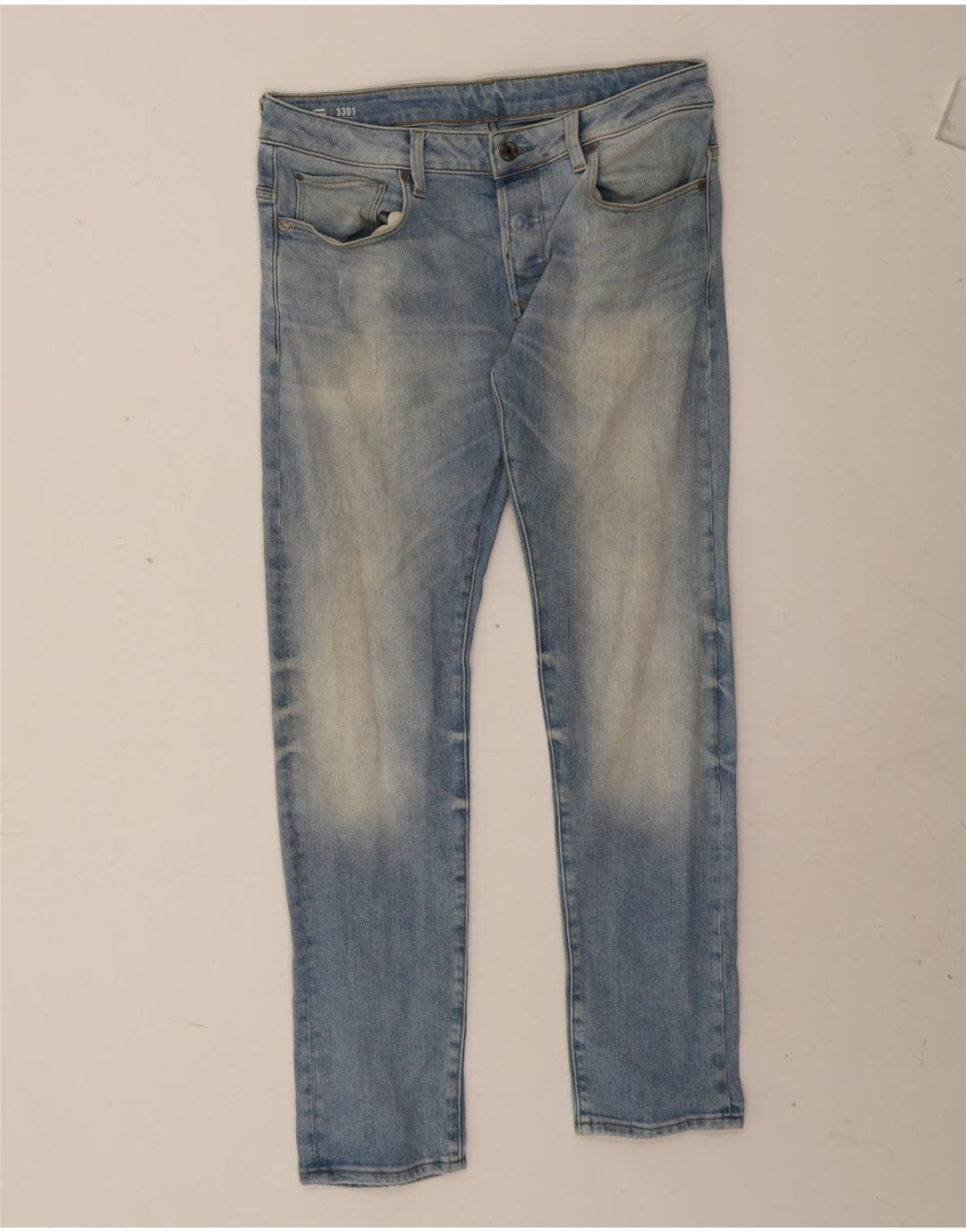 Męskie jeansy G-Star 3301 W33 L32 Niebieska bawełna