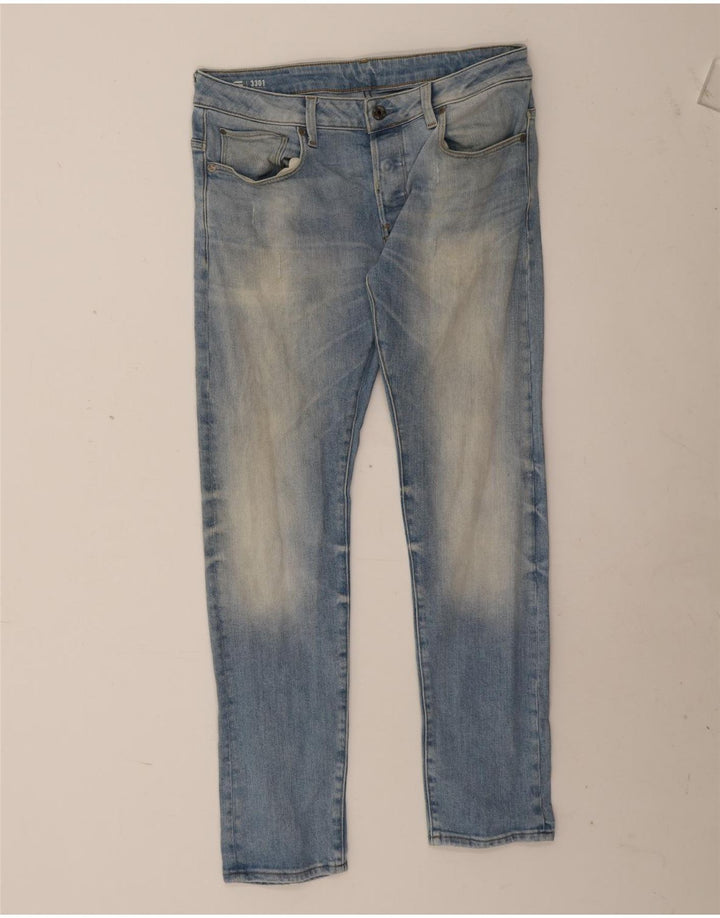 Męskie jeansy G-Star 3301 W33 L32 Niebieska bawełna