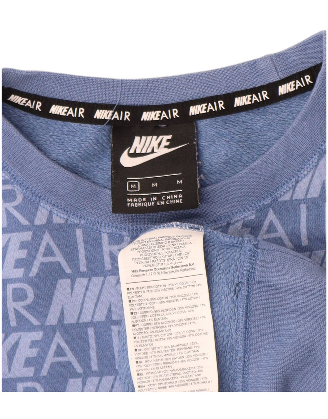 Damski sweter oversize NIKE Graphic UK 14, średni niebieski, bawełniany