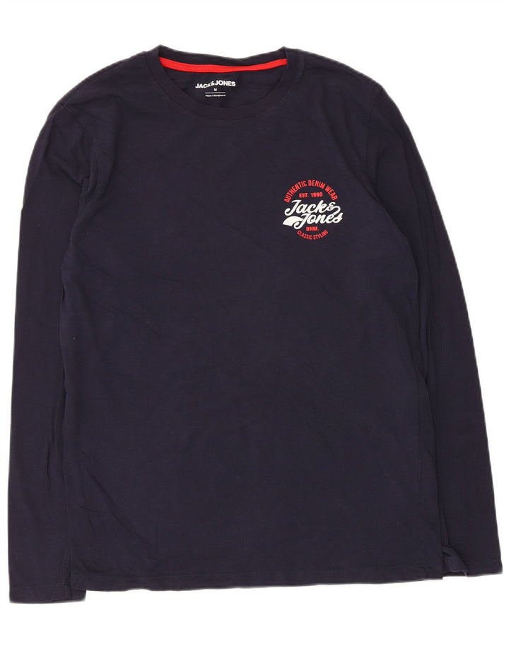 Top męski Jack & Jones z długim rękawem, średni, granatowy, bawełniany