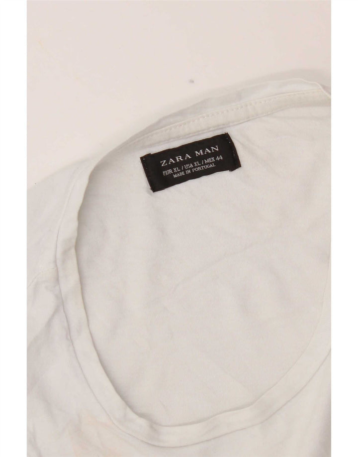 Męska koszulka T-shirt Zara XL, szary, blok kolorów