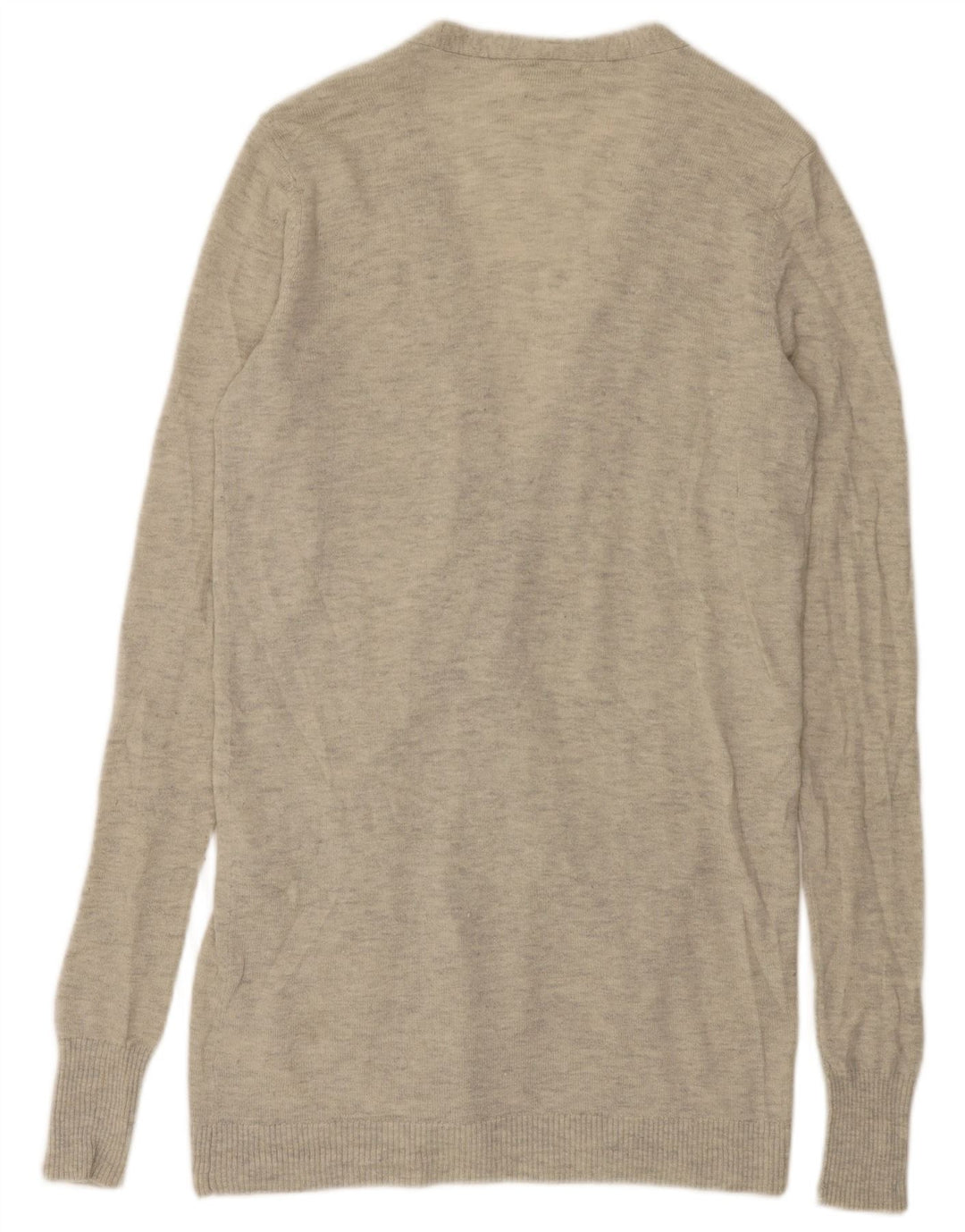 Sweter damski Fat Face Longline z otwartym kardiganem UK 10, mały, szary, nakrapiany