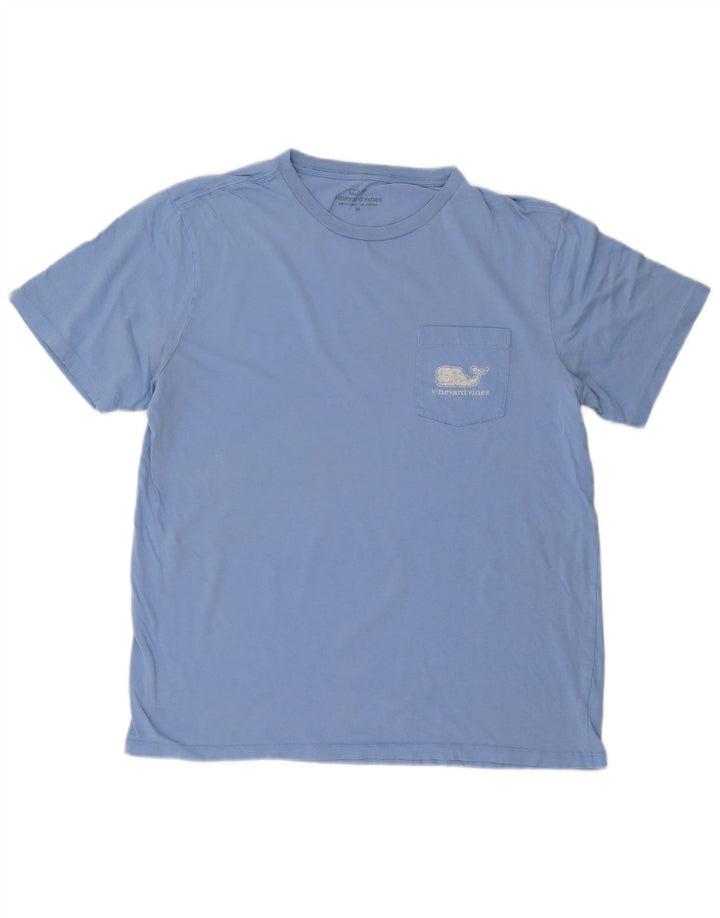 Męska koszulka z grafiką Vineyard Vines, bawełniana, średnia niebieska