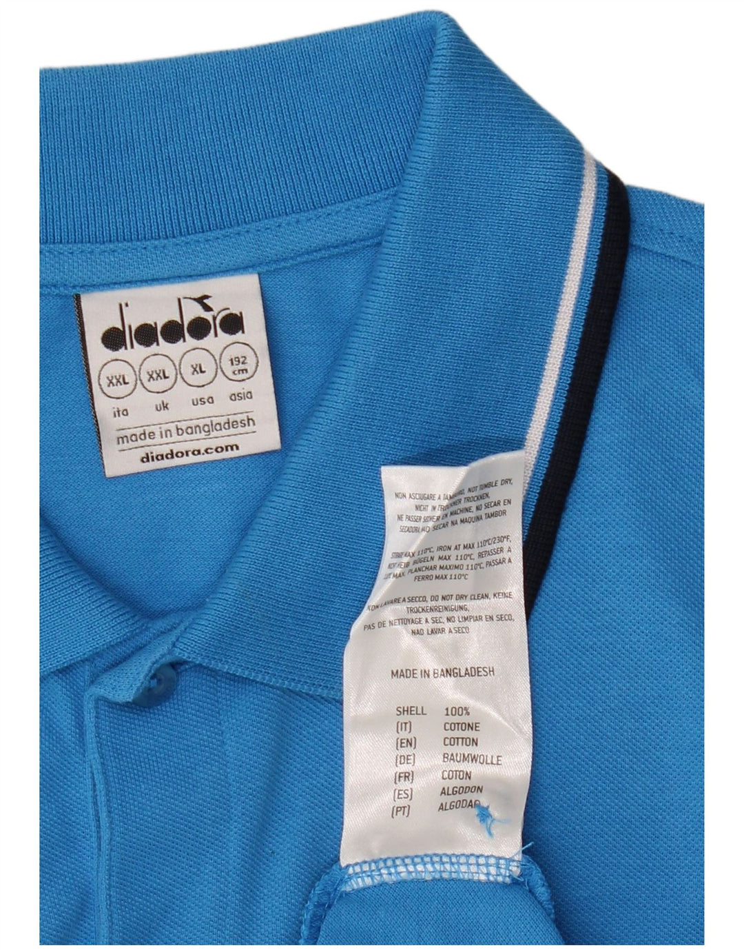 Męska koszulka polo DIADORA 2XL, niebieska, bawełniana