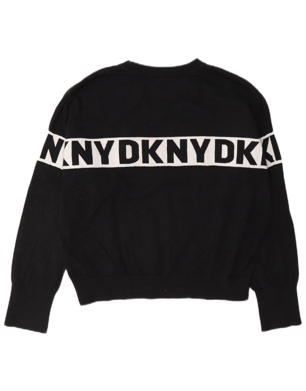 Damska bluza z grafiką Dkny, UK 14, bawełna w kolorze średniej czerni