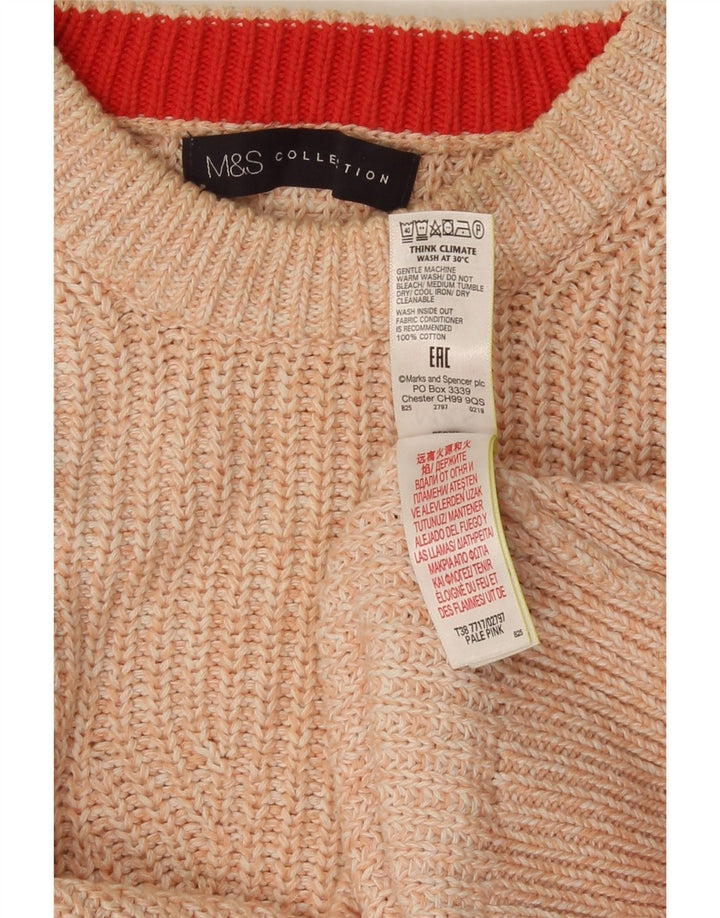 Marks & Spencer Damski sweter z okrągłym dekoltem, UK 10, mały, pomarańczowy, nakrapiany