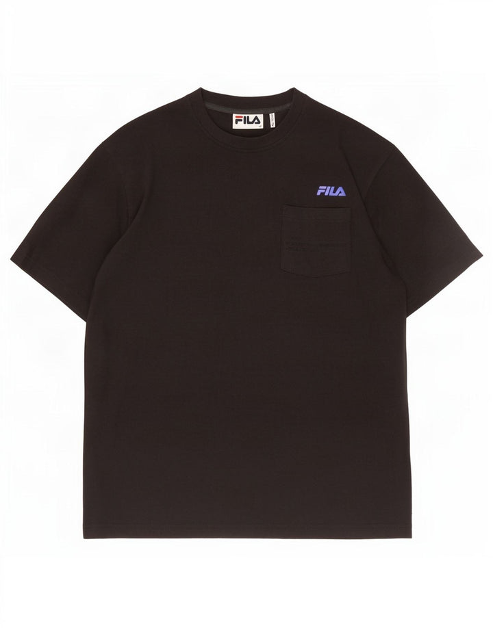 T-shirt męski Fila Top, średni czarny, bawełniany