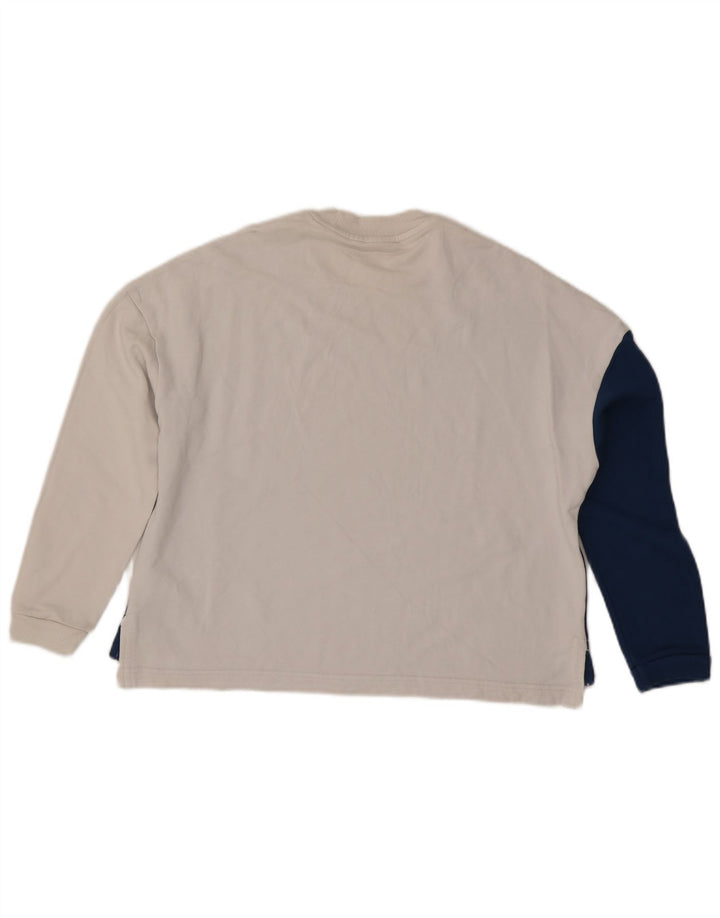 Damski sweter oversize REEBOK UK 16/18, duży niebieski z blokami kolorów