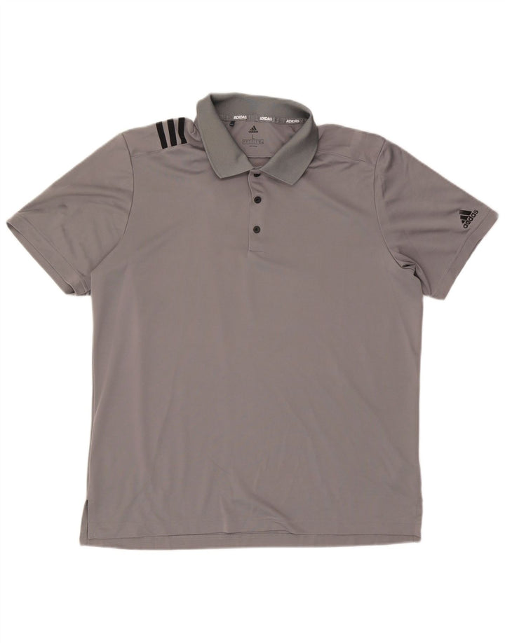 Męska koszulka polo Adidas, duża, szara, z poliestru