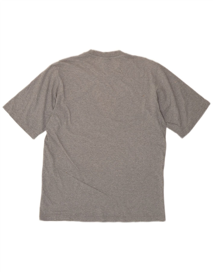Męski T-shirt z grafiką ADIDAS, mały, szary, bawełniany