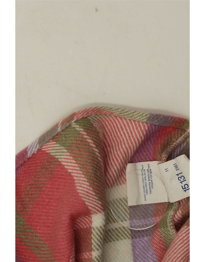 Vintage męska koszula flanelowa, duża, różowa, akrylowa kratka