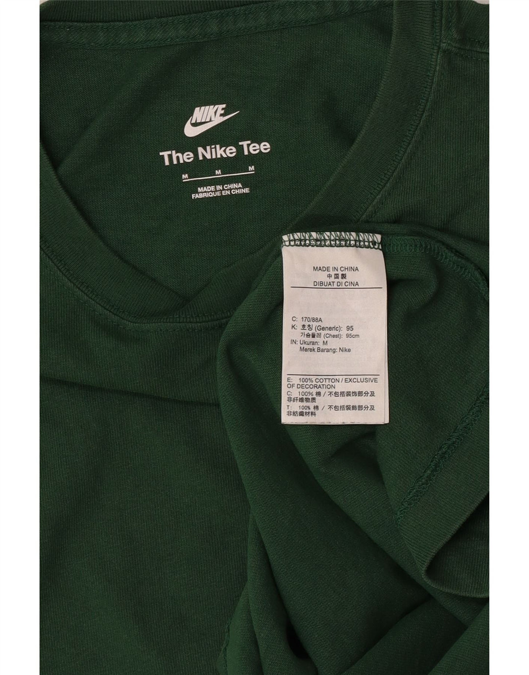 Męski T-shirt z grafiką Nike, bawełniany, średni zielony