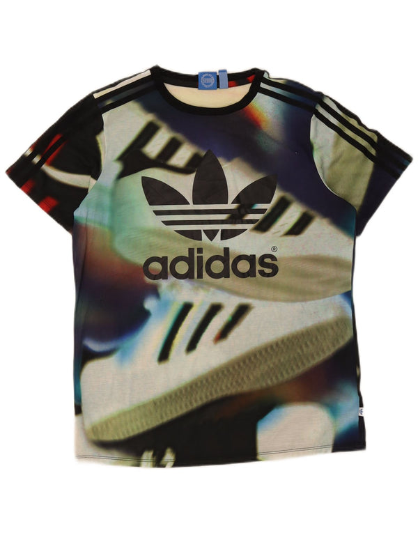 Damska koszulka graficzna Adidas Top UK 8, mała, wielobarwna, poliester