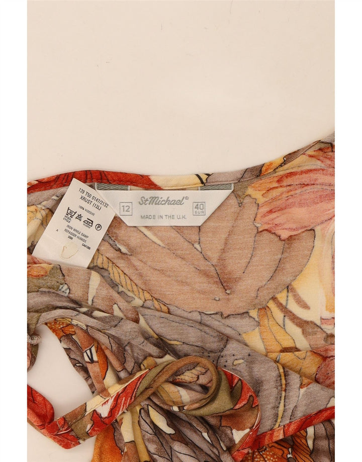 ST MICHAEL Womens Sundress UK 12 Medium Multicoloured Floral Viscose
