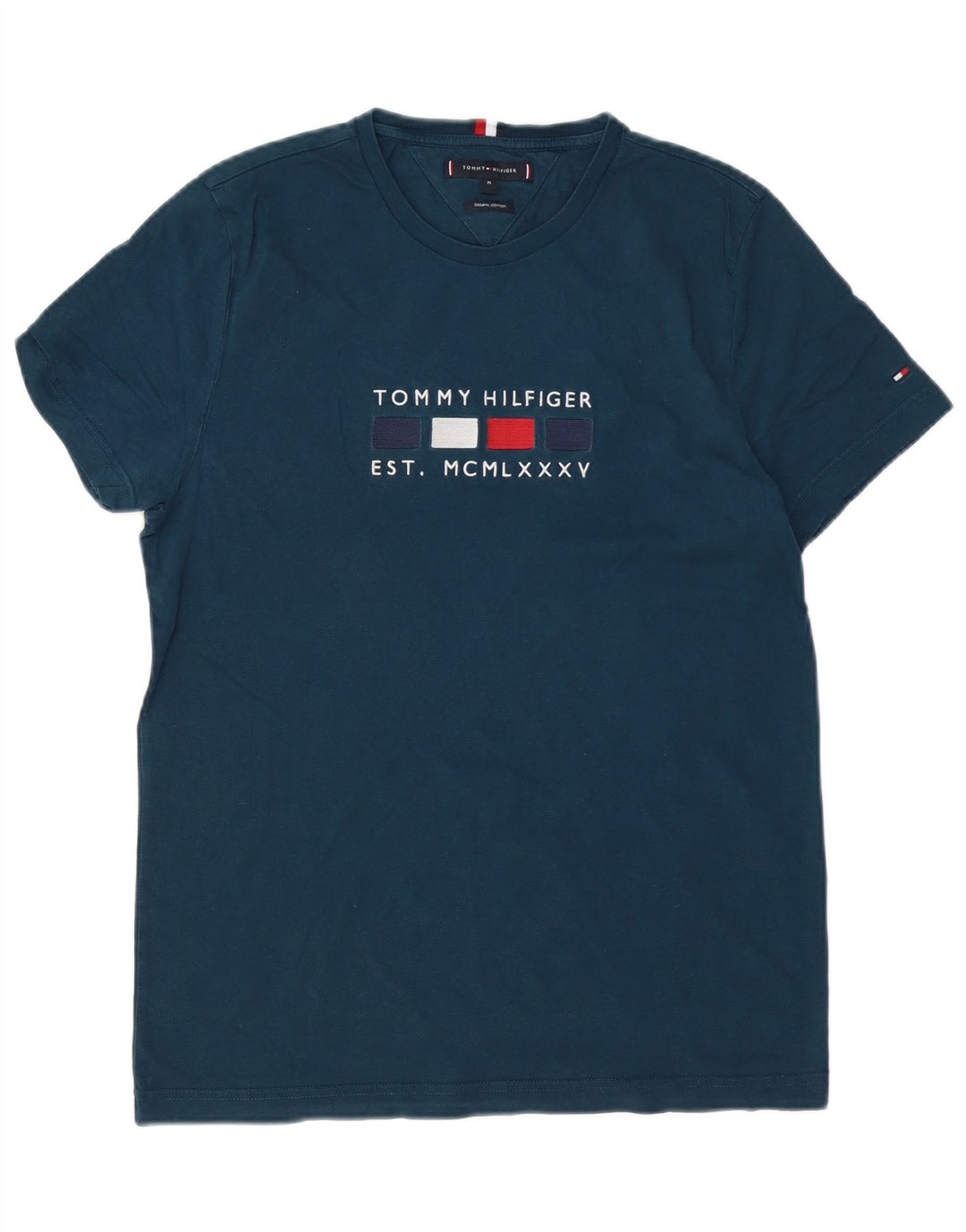 Męska koszulka z grafiką TOMMY HILFIGER Top, średnia, granatowa, bawełniana