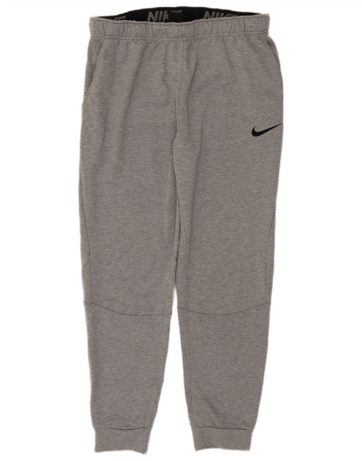 Męskie spodnie dresowe Nike Dri Fit, duże, szare, poliestrowe