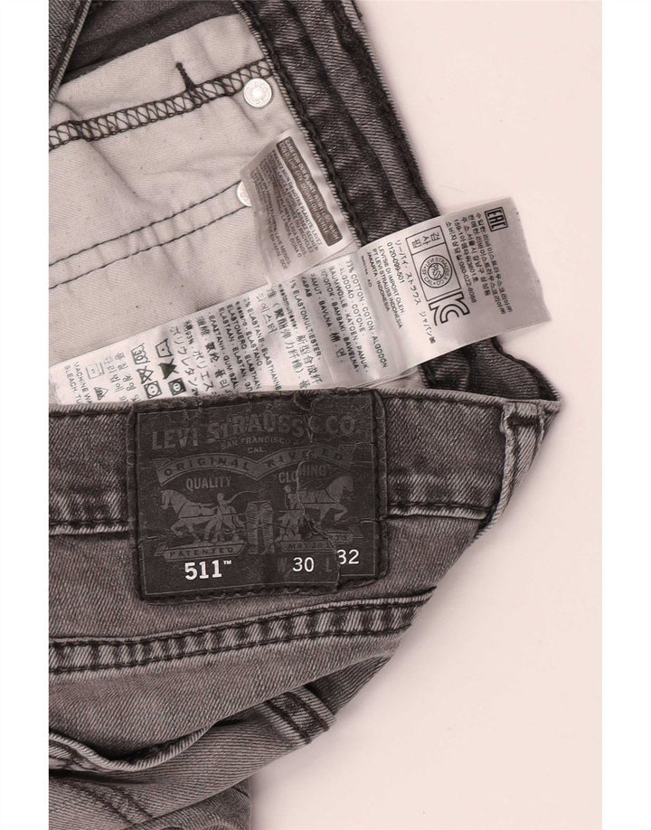 Męskie jeansy Levi's Slim W30 L30 Szara bawełna