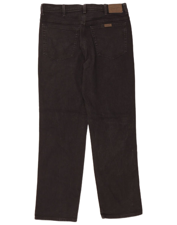 Męskie jeansy Wrangler o prostym kroju W38 L34, czarne, bawełniane