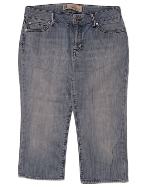 Damskie jeansy Capri Gap z niskim stanem i zaokrąglonymi kształtami US 8 Medium W32 L20 Niebieska bawełna