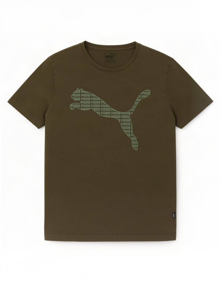 Męski T-shirt z grafiką Puma, mały, khaki