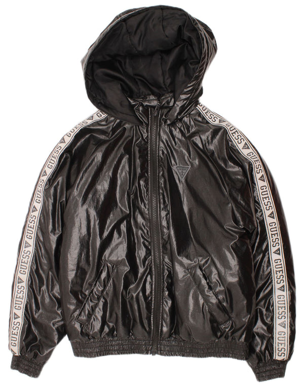 Wyściełana kurtka z kapturem dla dziewczynki Guess 9-12 miesięcy, szara, z polietylenu