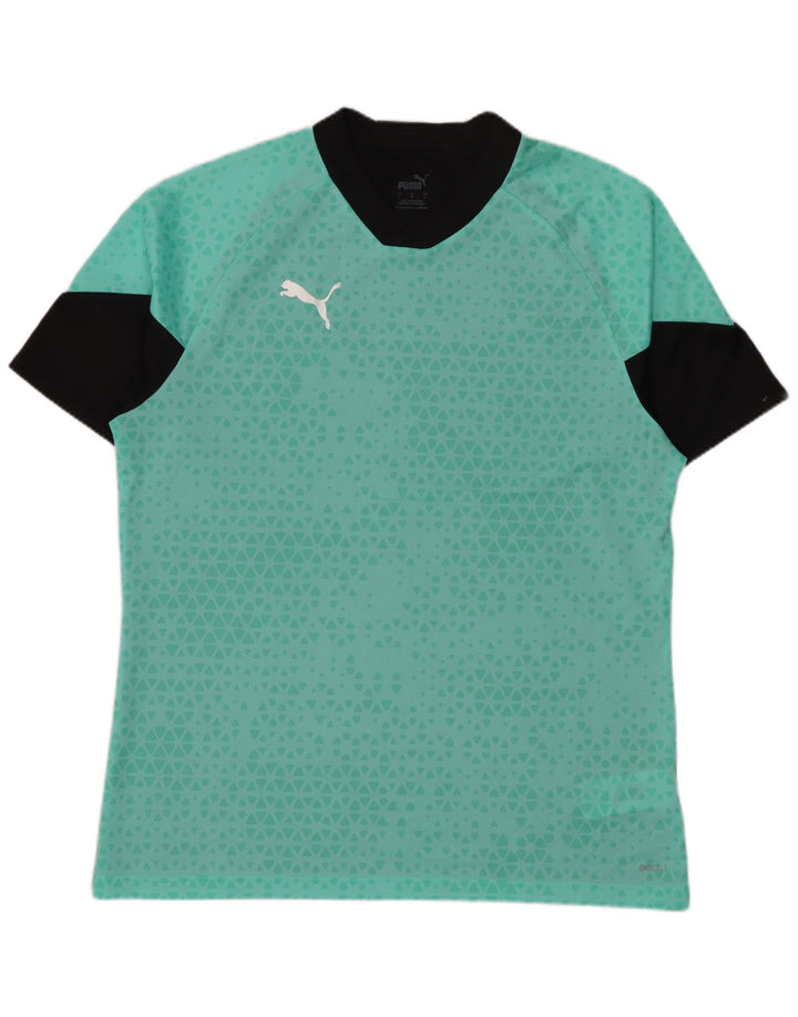T-shirt męski Puma Top, duży, turkusowy, geometryczny poliester