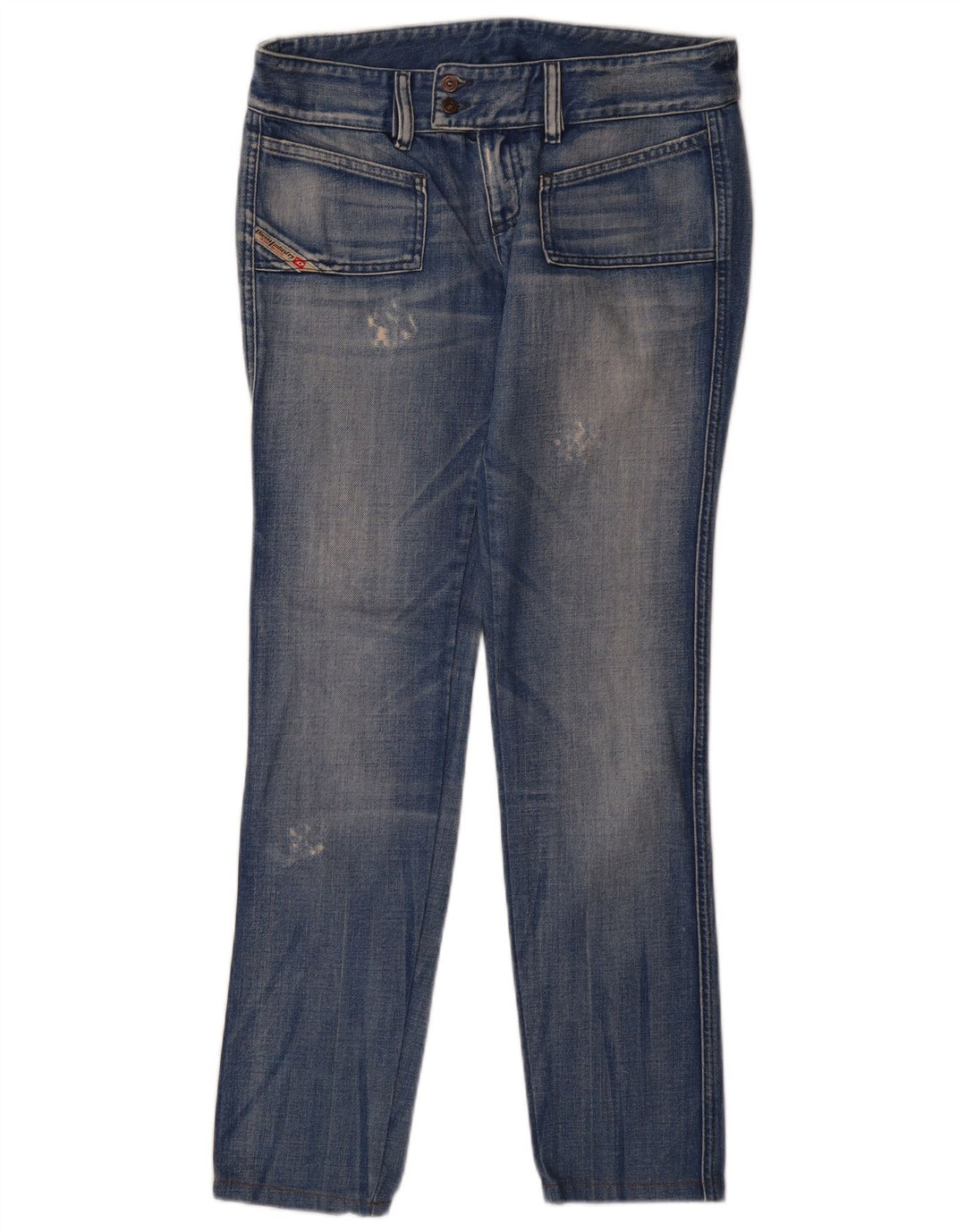 DIESEL Damskie jeansy typu slim w trudnej sytuacji W29 L32 Niebieskie bawełniane