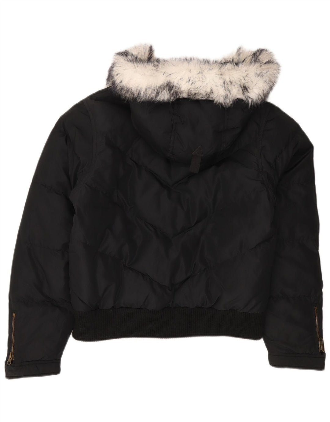 Damska ocieplana kurtka z kapturem BRUGI UK 14, duża, czarna, poliester