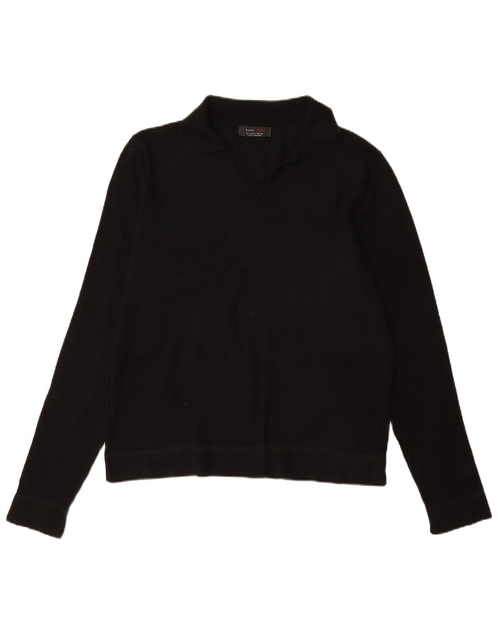 Męski sweter polo ZARA, duży, czarny