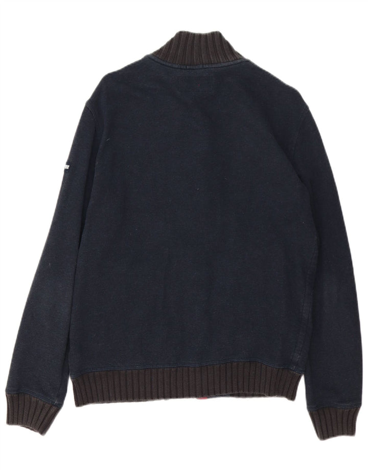 Męski sweter rozpinany Armani Jeans, duży, granatowy, bawełniany