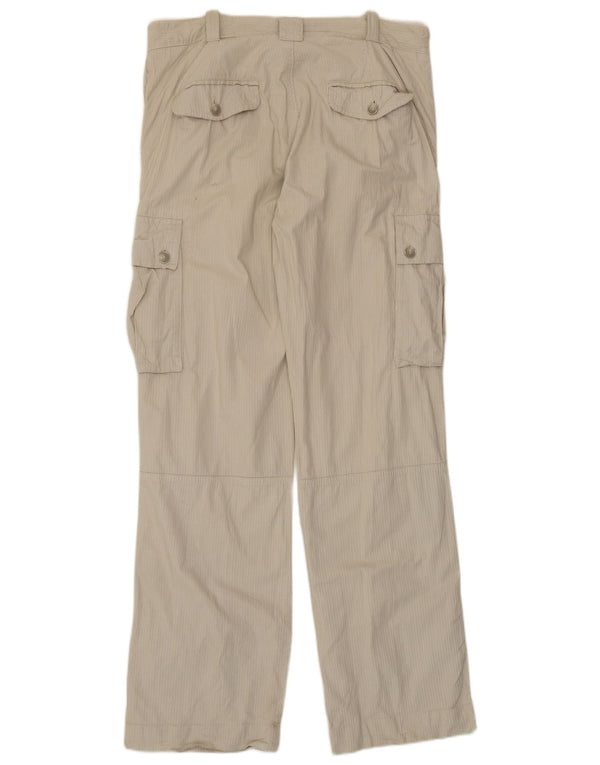 Męskie proste spodnie cargo Zara EU 44 Large W34 L34 Beżowe prążki