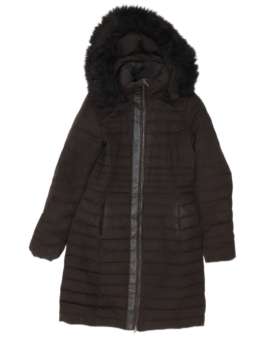 Damski płaszcz z kapturem, oversize, wyściełany Zara UK 6 XS, czarny