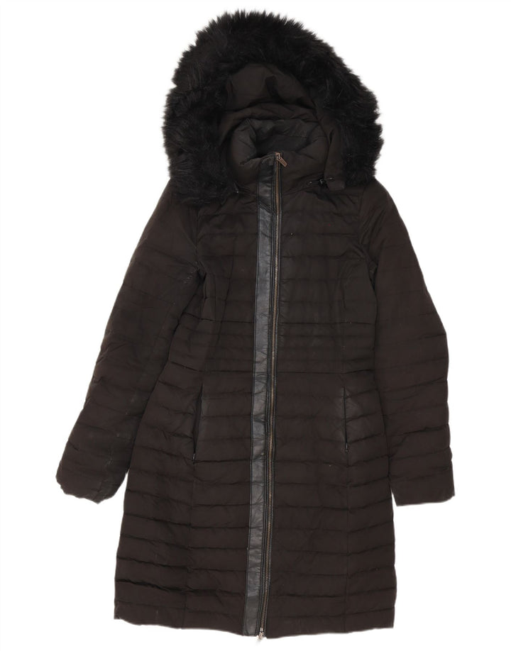 Damski płaszcz z kapturem, oversize, wyściełany Zara UK 6 XS, czarny