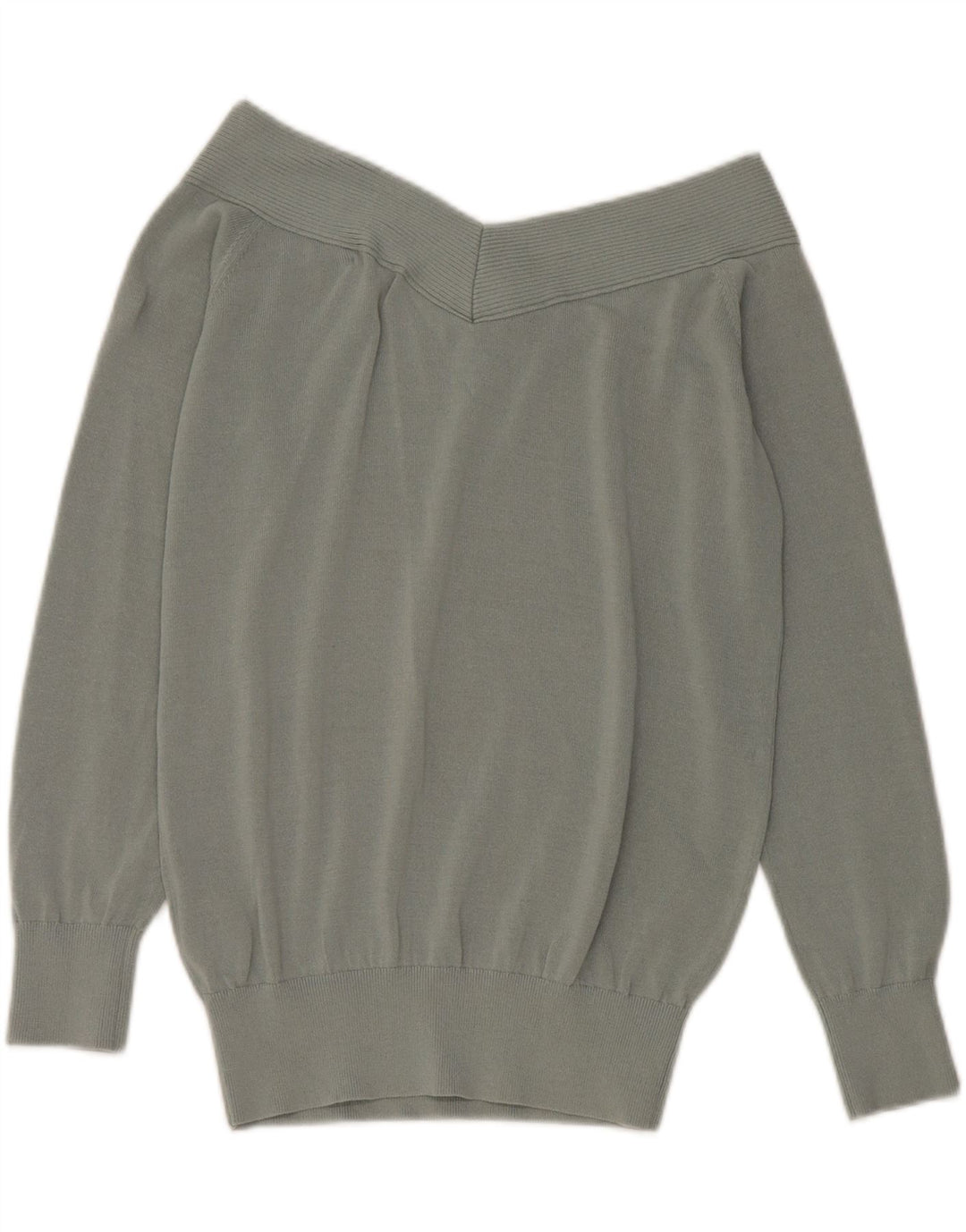 Damski sweter z odkrytymi ramionami Reiss UK 14 Średni zielony wiskoza