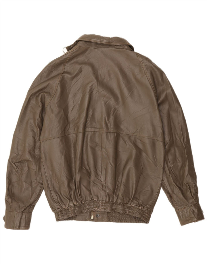 Męska kurtka skórzana VINTAGE IT 48 Średni brąz