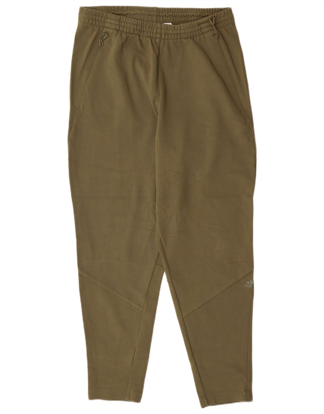 Męskie spodnie dresowe ADIDAS, duże, w kolorze khaki, ze sztucznego jedwabiu