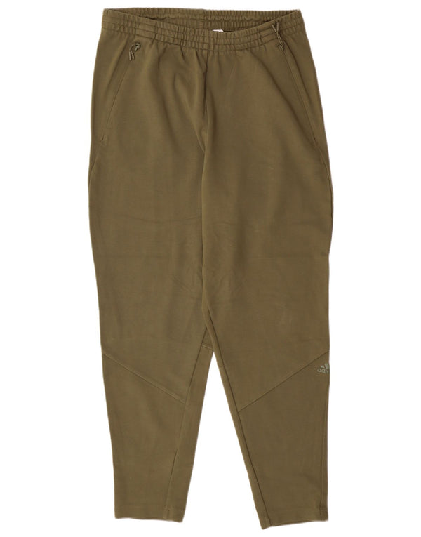 Męskie spodnie dresowe ADIDAS, duże, w kolorze khaki, ze sztucznego jedwabiu