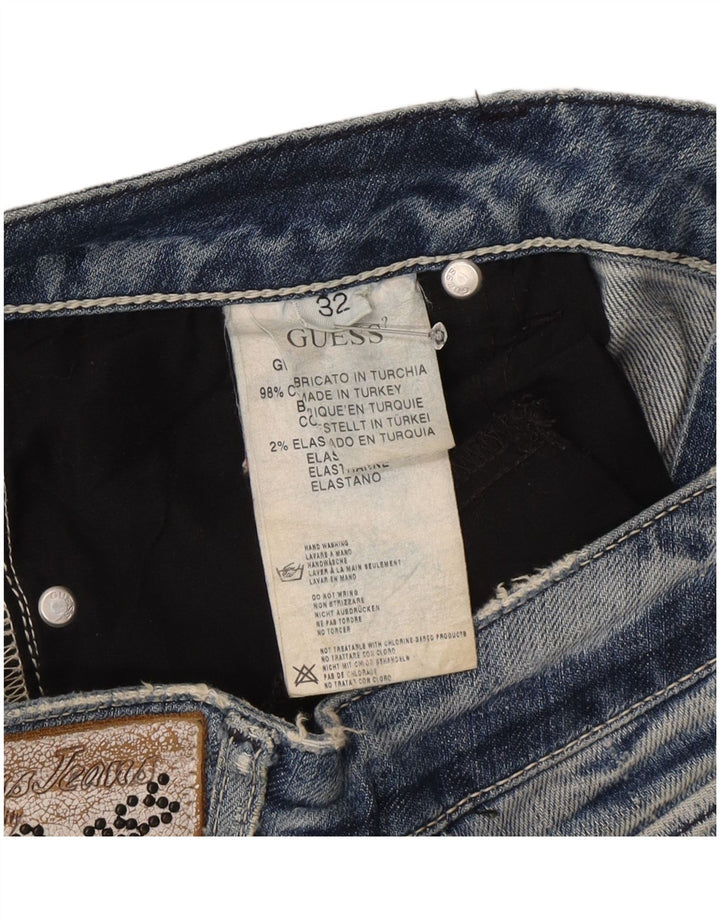 Guess Damskie Proste Dżinsy W32 L27 Niebieskie Bawełniane
