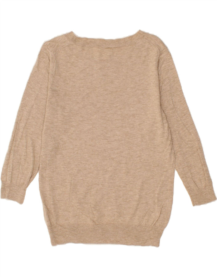 J. CREW Womens Boat Neck Jumper Sweater Large Beige Cotton Vintage J. Crew and Second-Hand J. Crew from Messina Hembry 