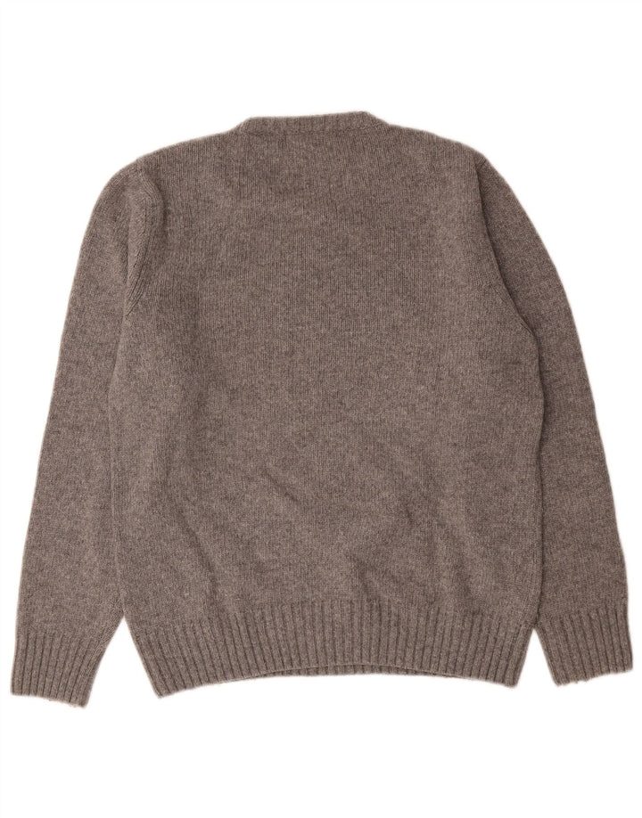 Woolrich Męski sweter z grafiką Średni szary, wełniany cętkowany