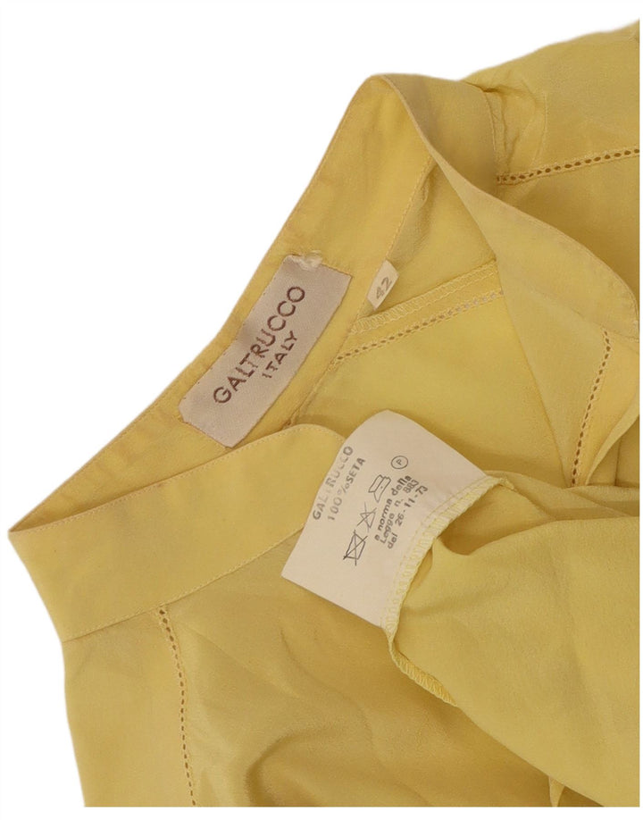 Damska bluzka koszulowa Galtrucco IT 42 Średni żółty jedwab