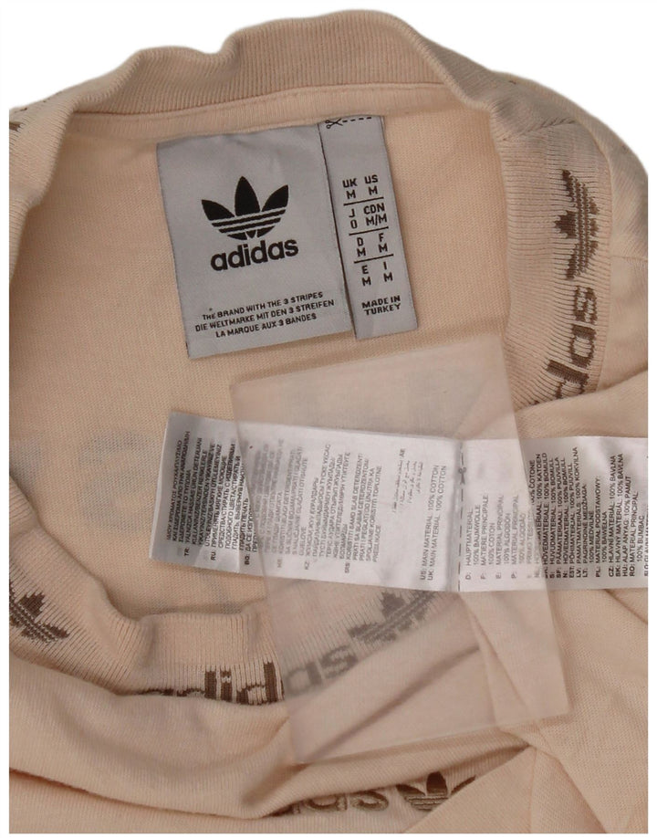 Adidas Męska koszulka graficzna Top Medium Beżowa bawełna