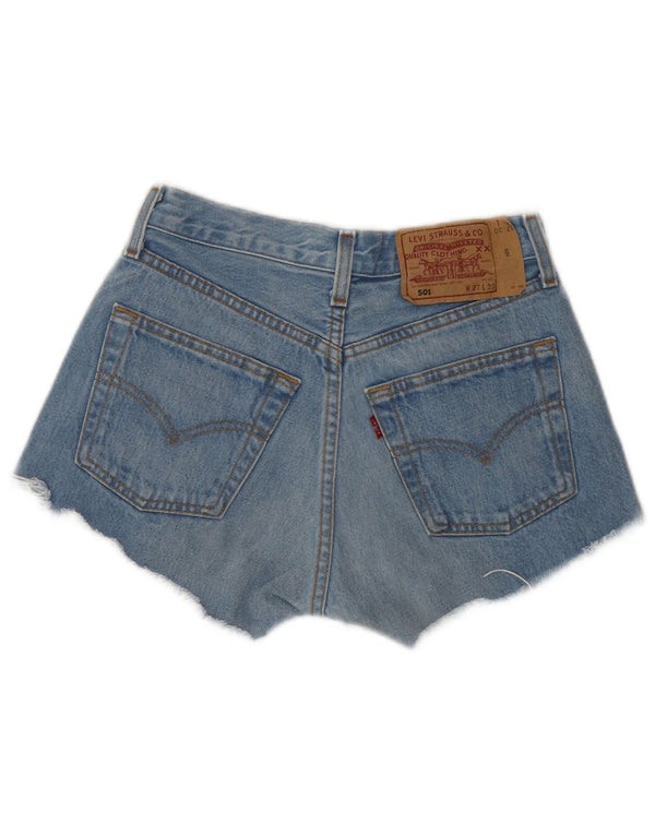 Damskie spodenki jeansowe LEVI'S 501 W27 w małe niebieskie paski, klasyczne