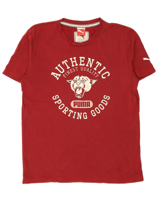 Męska koszulka z grafiką PUMA, bawełniana, średnia czerwona