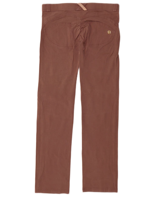 Damskie proste spodnie Freddy UK 12 Medium W30 L30 Brązowa bawełna