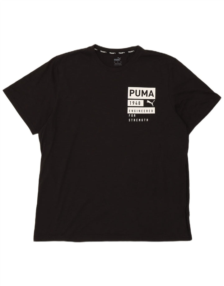 Męska koszulka z grafiką Puma XL, czarny poliester